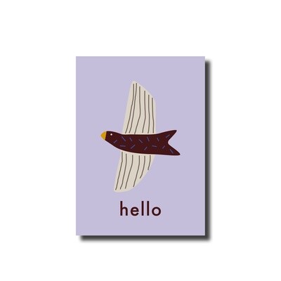 Ansichtkaart Hello bird