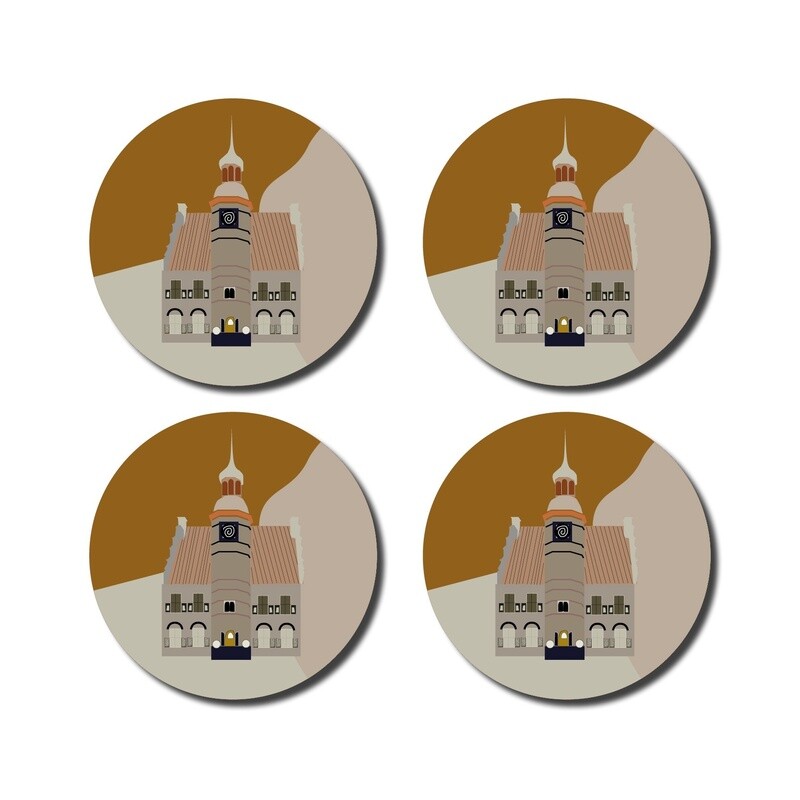 Onderzetters Stadhuis Gennep bruin