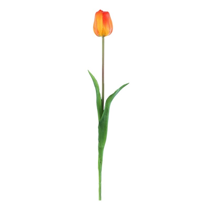 Zijden bloemen Tulp rood / oranje / geel