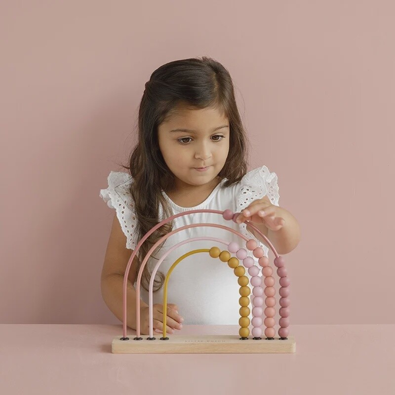 Little Dutch Regenboog telraam pink hout