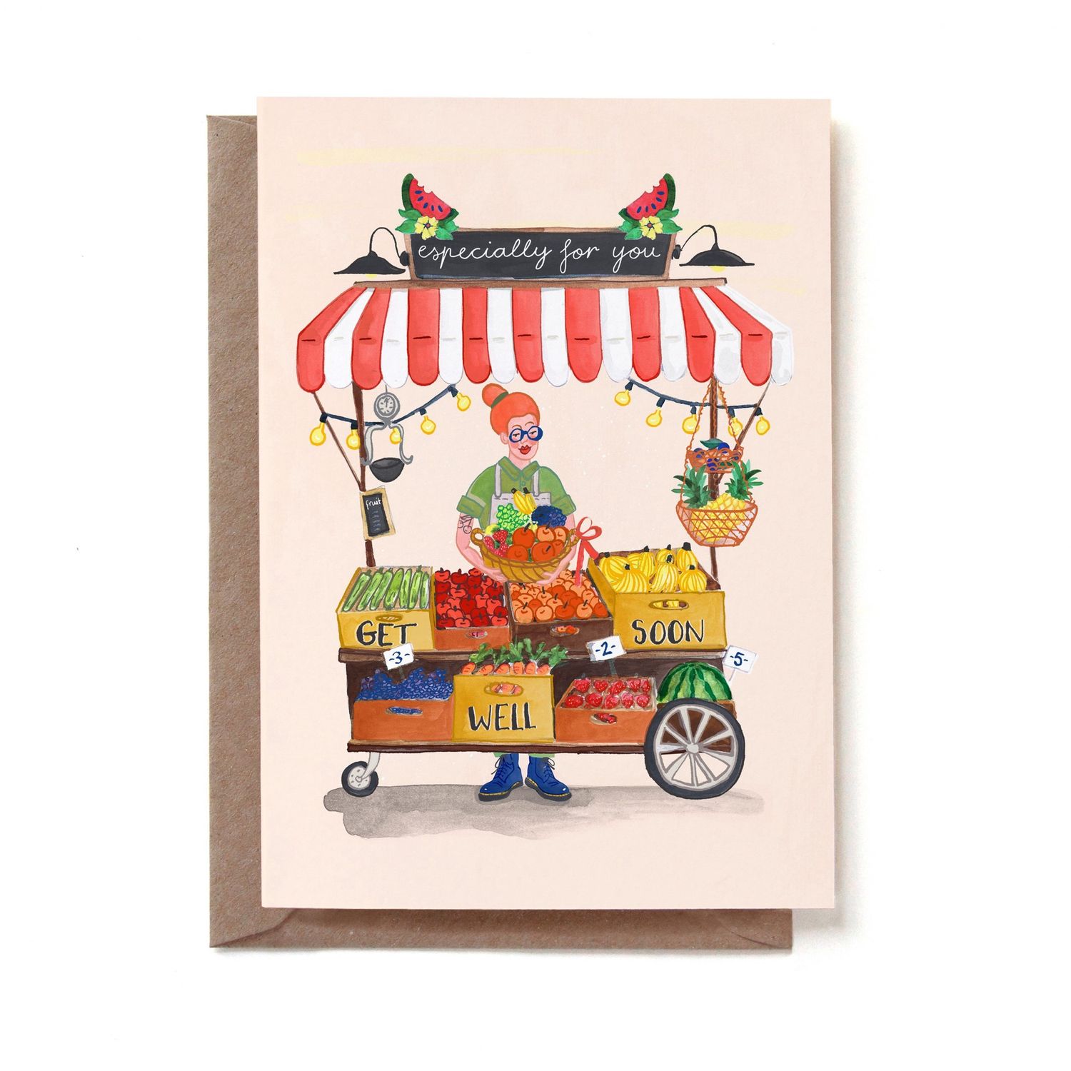 Dubbele kaart &#39;get well soon&#39;