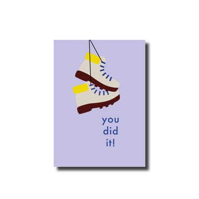 Ansichtkaart &#39;you dit it!&#39; purple Nijmeegse Vierdaagse