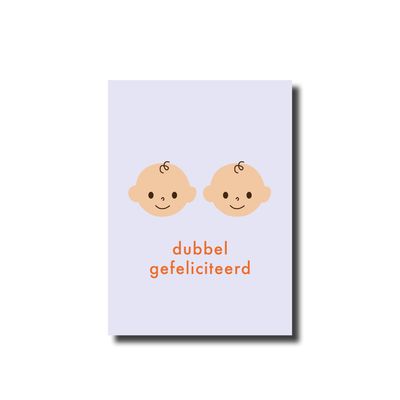 Ansichtkaart dubbel gefeliciteerd tweeling