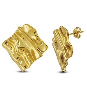 Oorbellen goud square stekers klein