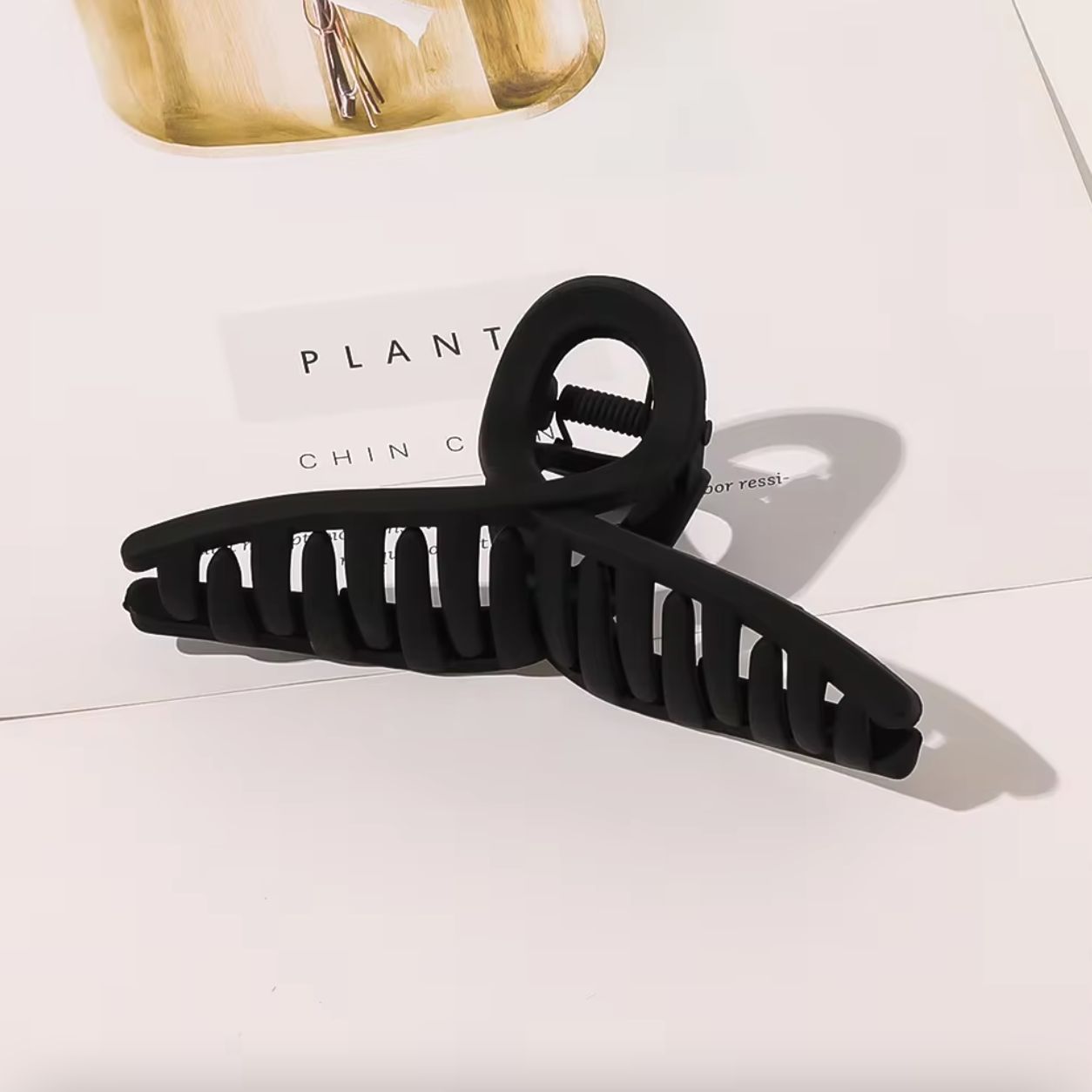 Haar klem spits cross mat, Kleur: Zwart