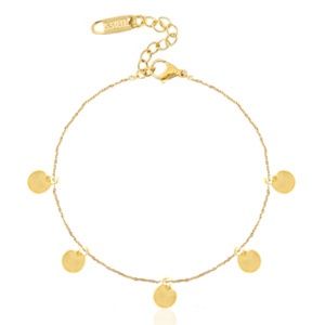 Armband stainless steel goud muntjes