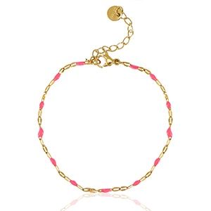 Armband raspberry pink/gold epoxy stainless steel