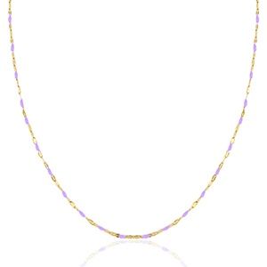 Ketting lilac/gold epoxy stainless steel