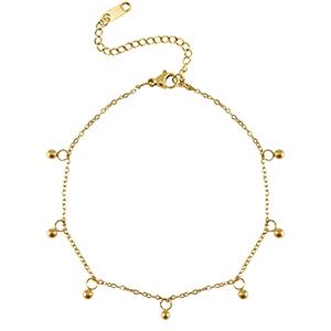 Armband stainless steel ball Gold