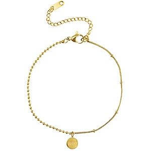 Armband stainless steel goldball chain LUCKY