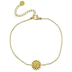 Armband Stainless steel flower gold