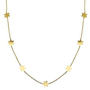 Ketting stainless steel flower Gold