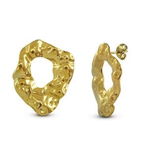 Oorbellen goud plated rond stekers groot