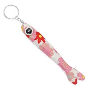 Sleutelhangers vis wit-rood-roze-blauw