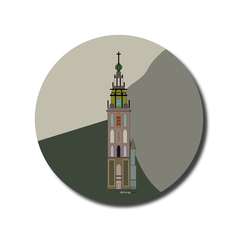 Wandcirkel Stevenstoren Nijmegen grijs/groen