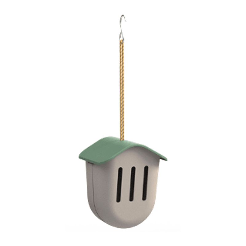 Vlinderhuisje uit bamboevezel taupe met groen dak