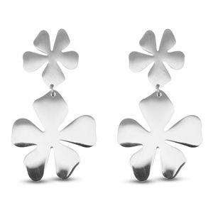 Oorbellen zilver oorstekers two flowers silver