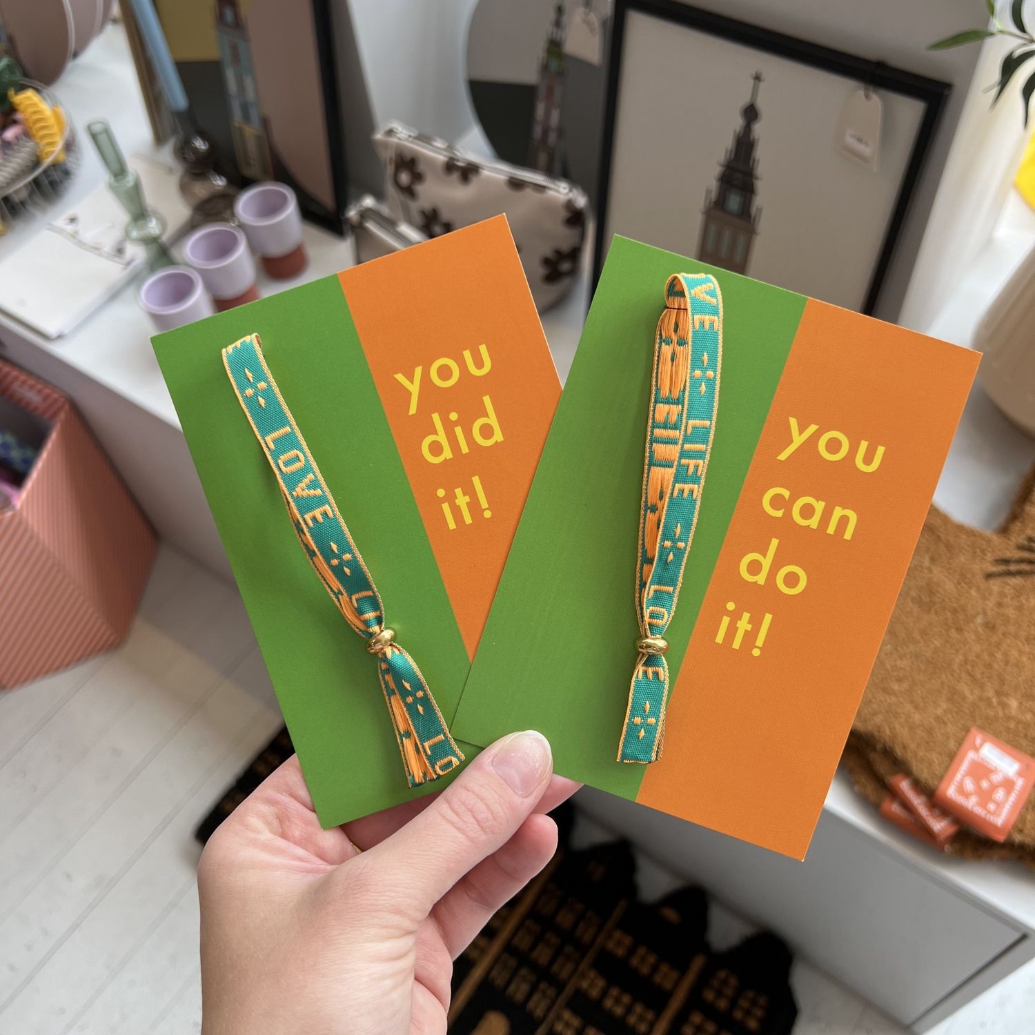 Armbandje - Nijmeegse vierdaagse - aan kaart groen/oranje