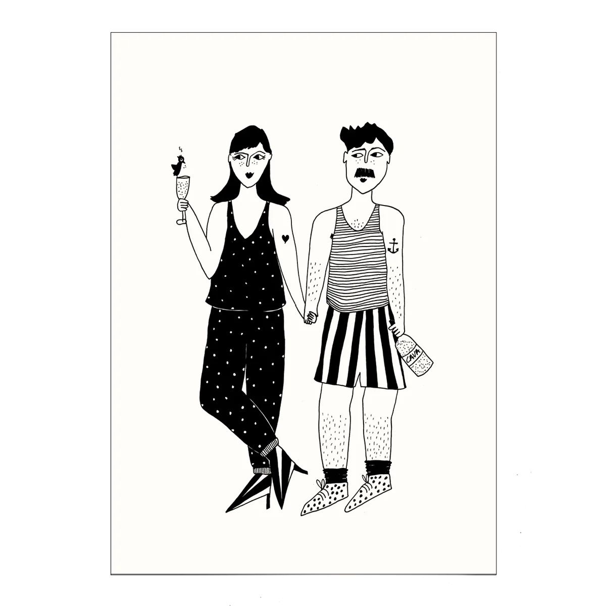 Helen B ansichtkaart Apero Couple