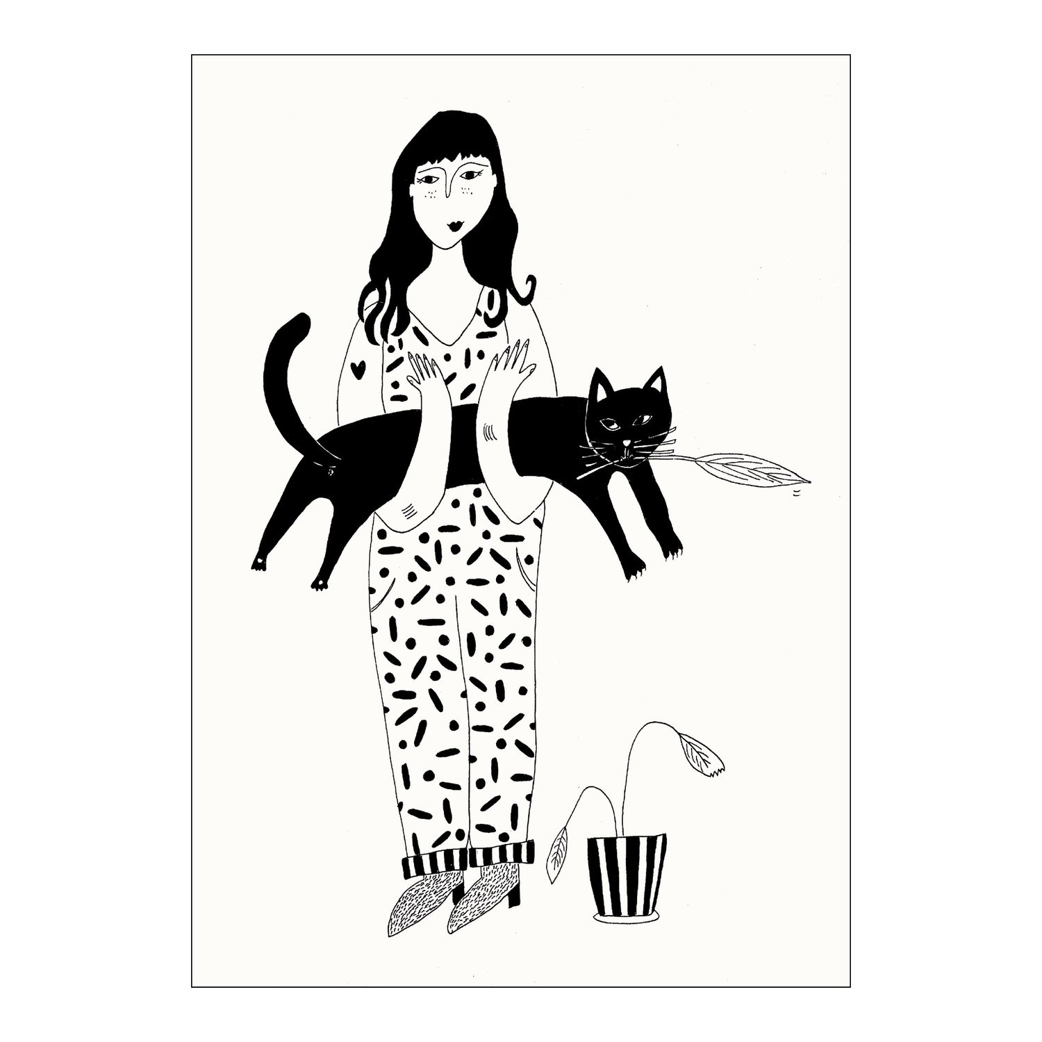 Helen B ansichtkaart Black Cat