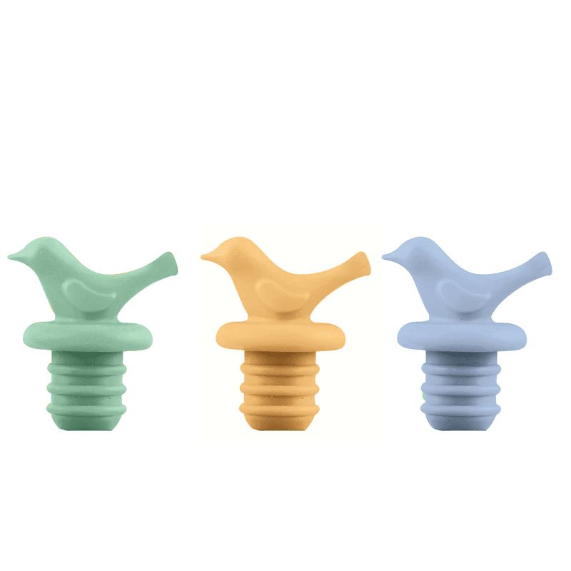 Flessenstop uit silicone blauw, groen of oranje