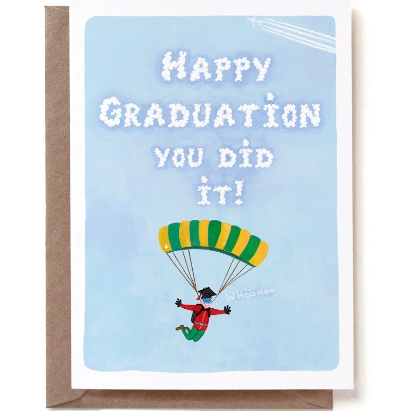 Dubbele kaart &#39;Happy graduation&#39; geslaagd