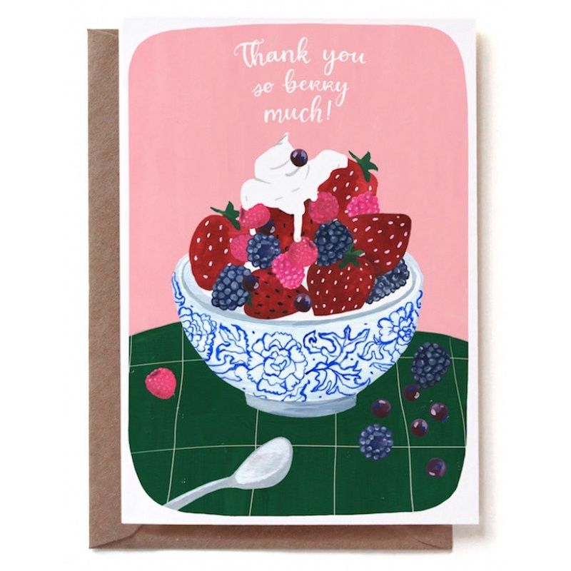 Dubbele kaart &#39;thank you berry much!&#39;