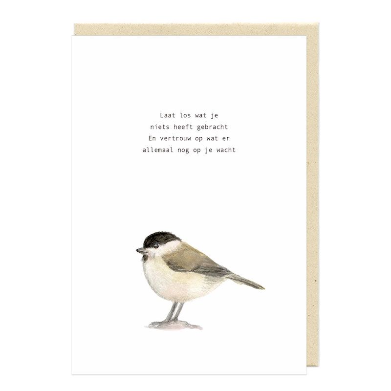 Dubbele kaart &#39;Vertrouwen&#39; vogel