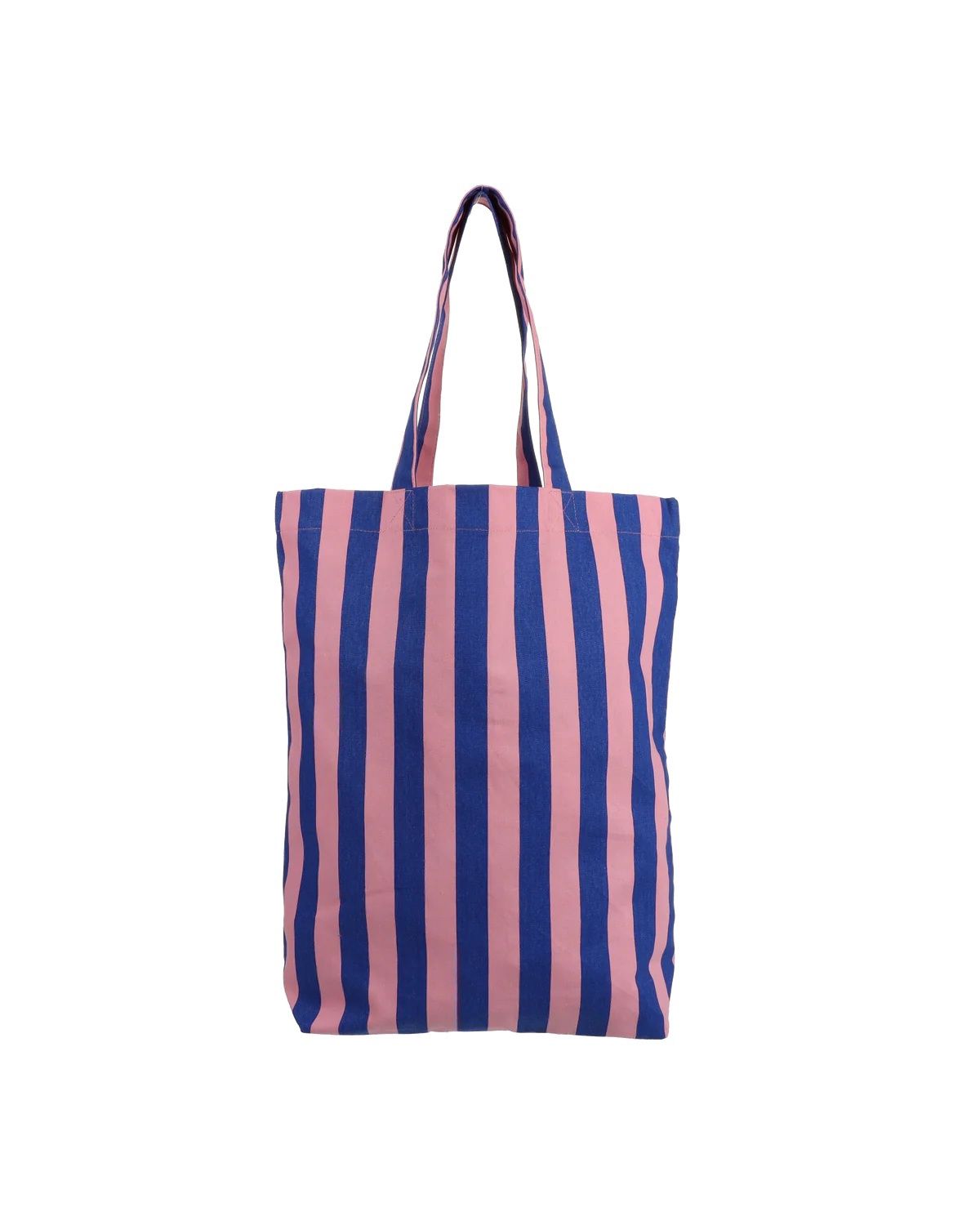 Katoenen tas gestreept kobalt roze