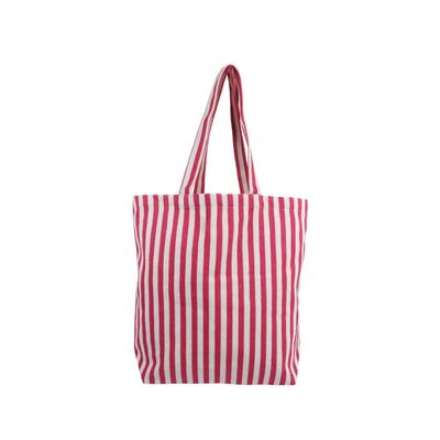 Katoenen tas gestreept wit · pink