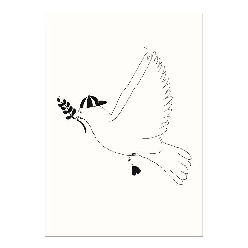 Helen B ansichtkaart Hipster peace pigeon
