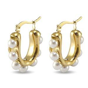 Oorbellen goud pearls hoeven
