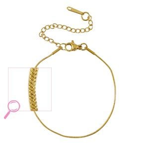 Armband koord diagonaal stainless steel gold