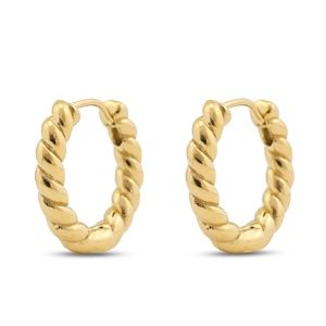 Oorbellen creolen gold ringen round twisted