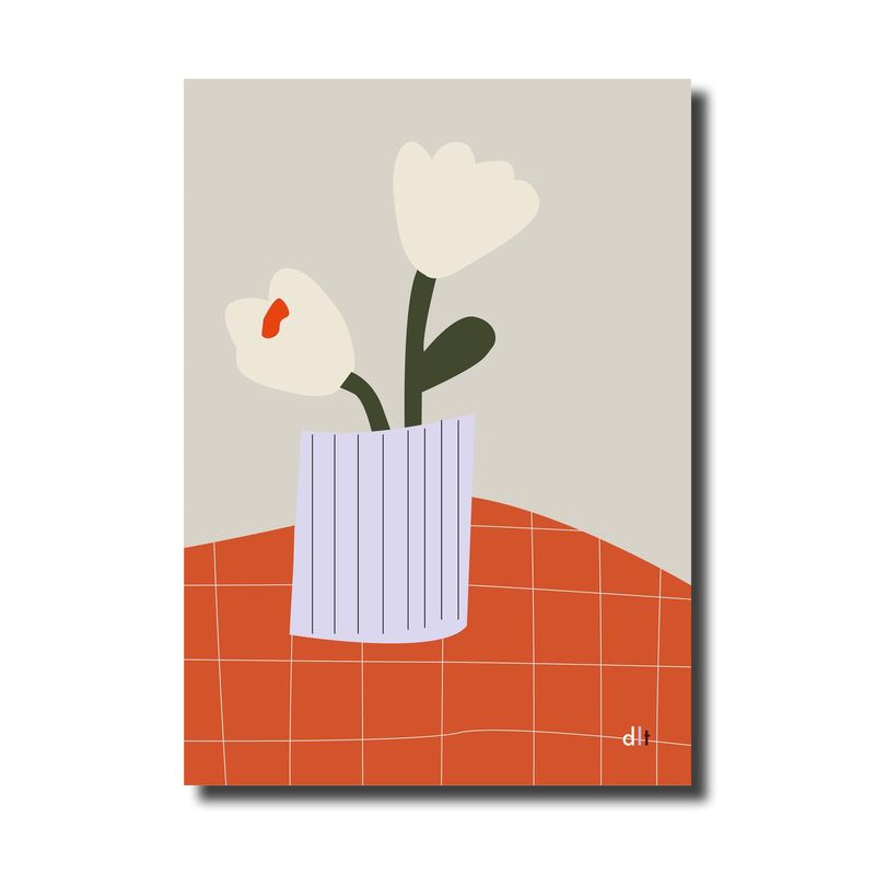 Print • Vase in colorful kitchen A4