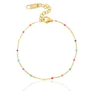 Armband gold stainless steel rainbow