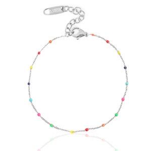 Armband silver stainless steel rainbow