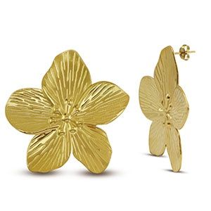 Oorbellen oorstekers flower gold