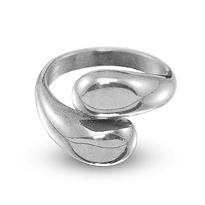 Ring stainless steel drops silver
