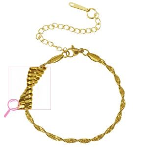 Armband gold stainless steel twisted snake