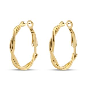 Oorbellen ringen twisted snake gold