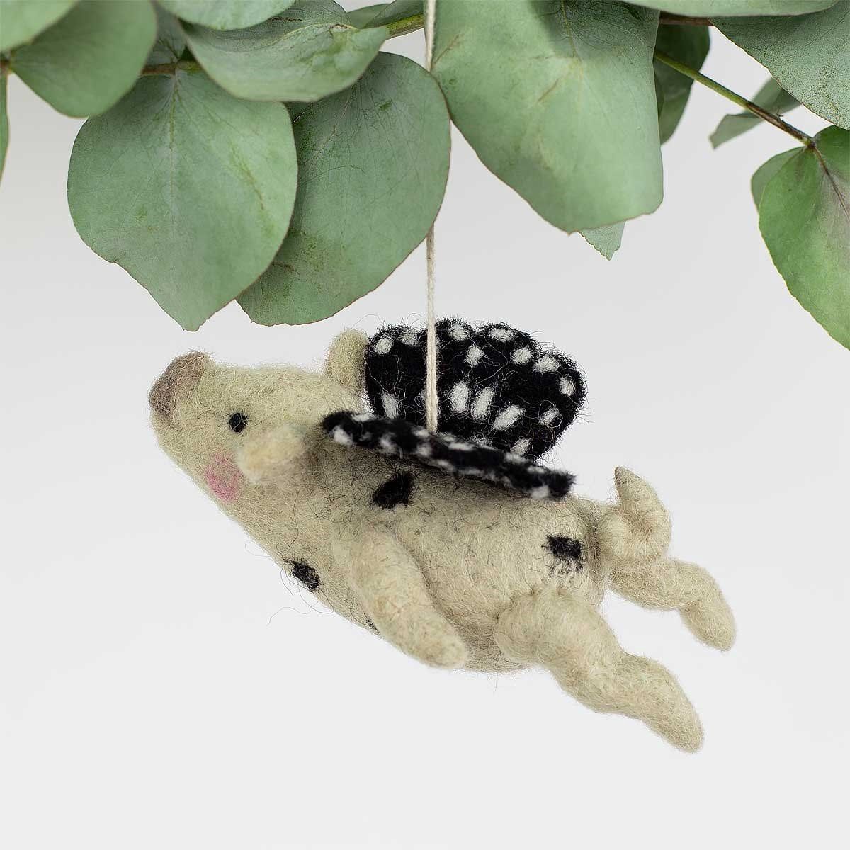 Christmas ornament flying pig