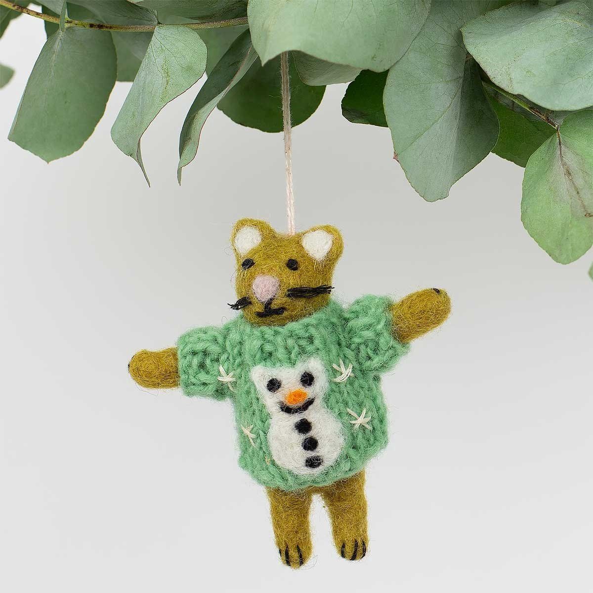 Christmas ornament kat met sweater