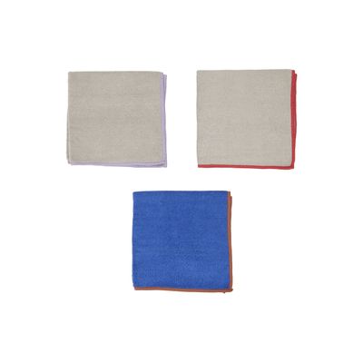 Mundus Microvezel Vaatdoek white/blue - Set van 3