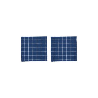 OYOY Servet grid white/blue - Set van 2