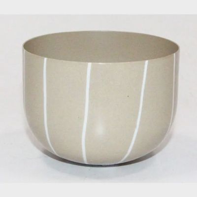 Waxinehouder summer taupe/wit