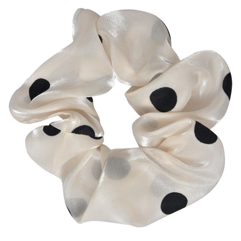 Scrunchie pearl dots · white