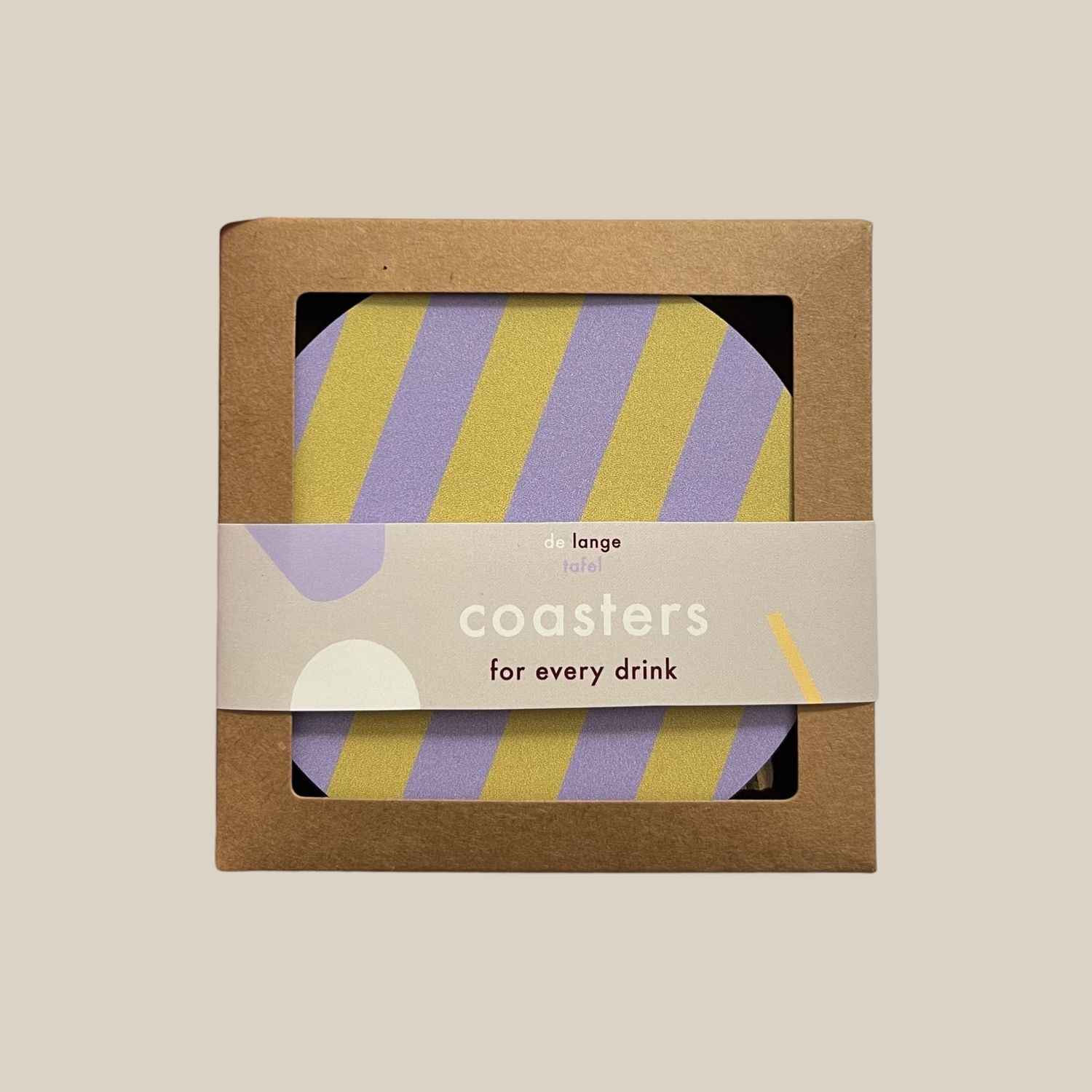 Onderzetters · Striped yellow/lila