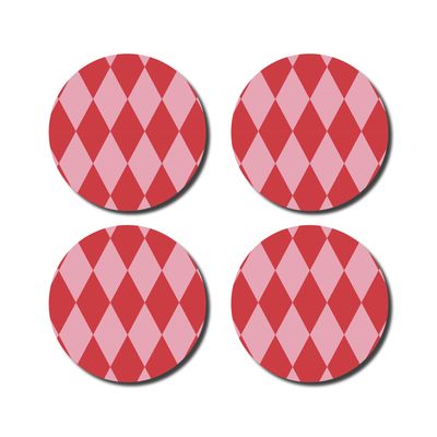 Onderzetters diamond · pink/red