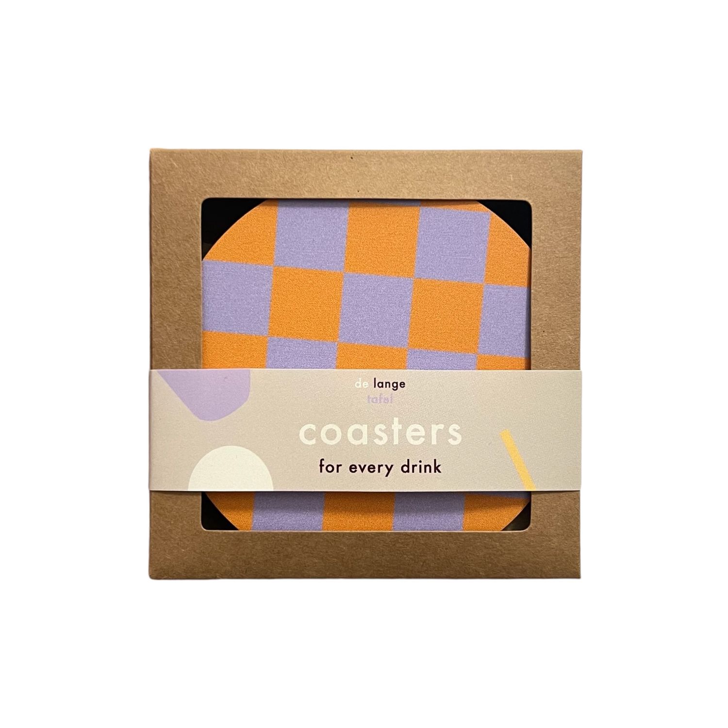 Onderzetters checked · orange/lila